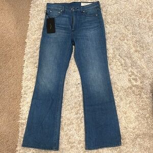 Rag & Bone Women's High-Rise Flare Ankle Jeans Blue Size 26